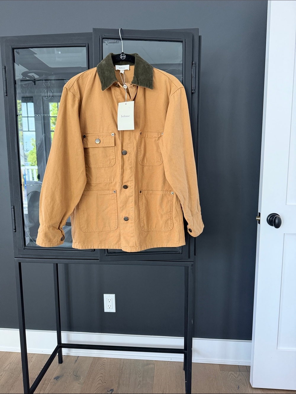 bohme Tan Utility Jacket with Olive Collar